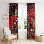 Merry Christmas Dragons Window Curtain Aboriginal Santa Rugby Mascot - St George Illawarra