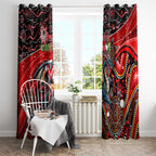 Merry Christmas Dragons Window Curtain Aboriginal Santa Rugby Mascot - St George Illawarra