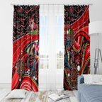 Merry Christmas Dragons Window Curtain Aboriginal Santa Rugby Mascot - St George Illawarra