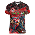 Merry Christmas Dragons Women V-Neck T-Shirt Aboriginal Santa Rugby Mascot - St George Illawarra