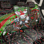 Merry Christmas Rabbitohs Back Car Seat Cover Aboriginal Santa Rugby Mascot - South Sydney Bunnies