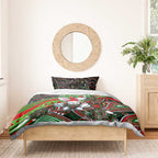 Merry Christmas Rabbitohs Bedding Set Aboriginal Santa Rugby Mascot - South Sydney Bunnies