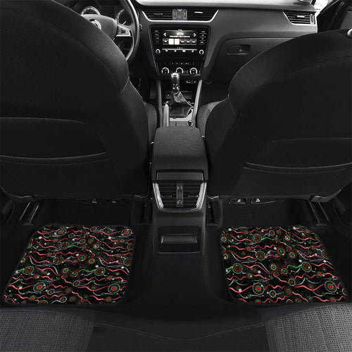 Merry Christmas Rabbitohs Car Mats Aboriginal Santa Rugby Mascot - South Sydney Bunnies