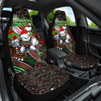 Merry Christmas Rabbitohs Car Seat Cover Aboriginal Santa Rugby Mascot - South Sydney Bunnies