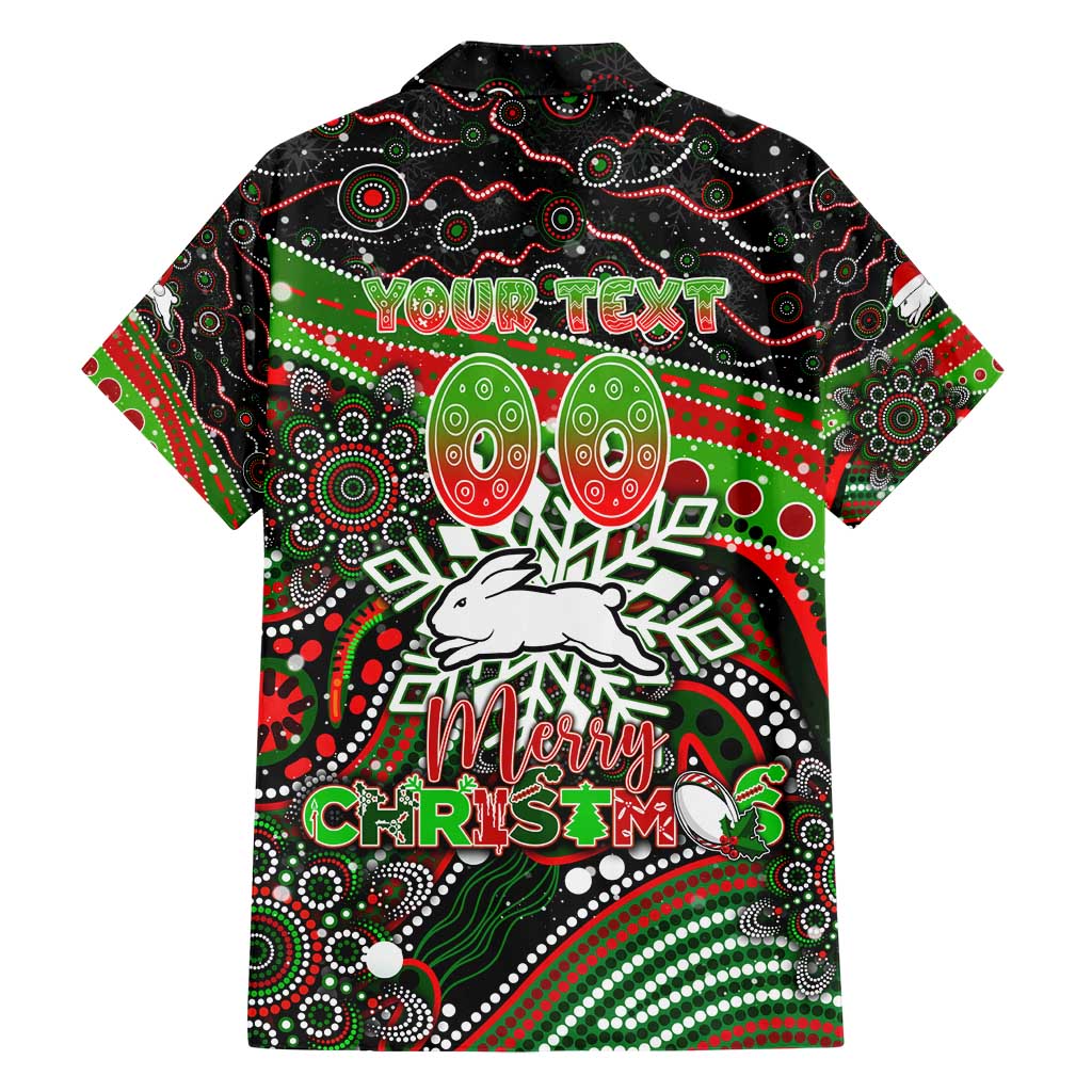Merry Christmas Rabbitohs Hawaiian Shirt Aboriginal Santa Rugby Mascot - South Sydney Bunnies