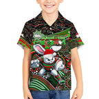 Merry Christmas Rabbitohs Hawaiian Shirt Aboriginal Santa Rugby Mascot - South Sydney Bunnies