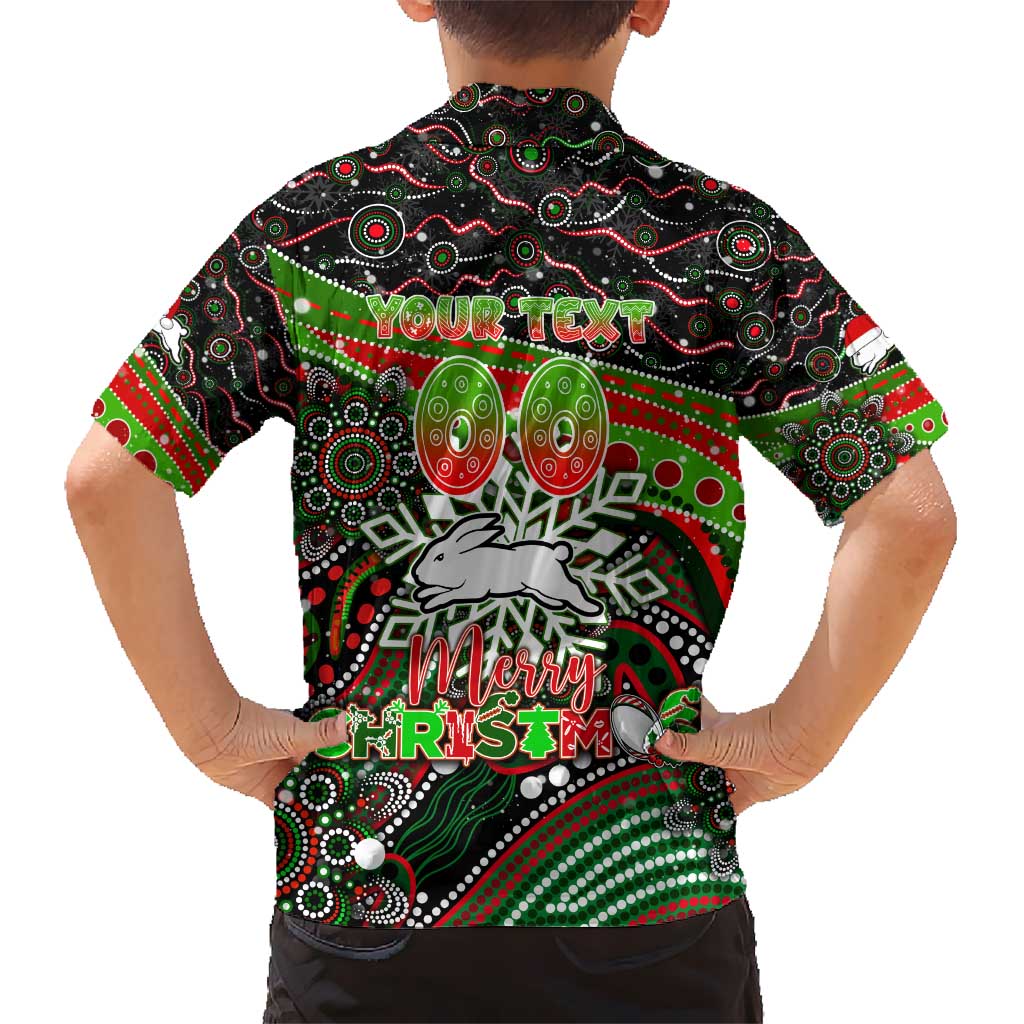 Merry Christmas Rabbitohs Hawaiian Shirt Aboriginal Santa Rugby Mascot - South Sydney Bunnies