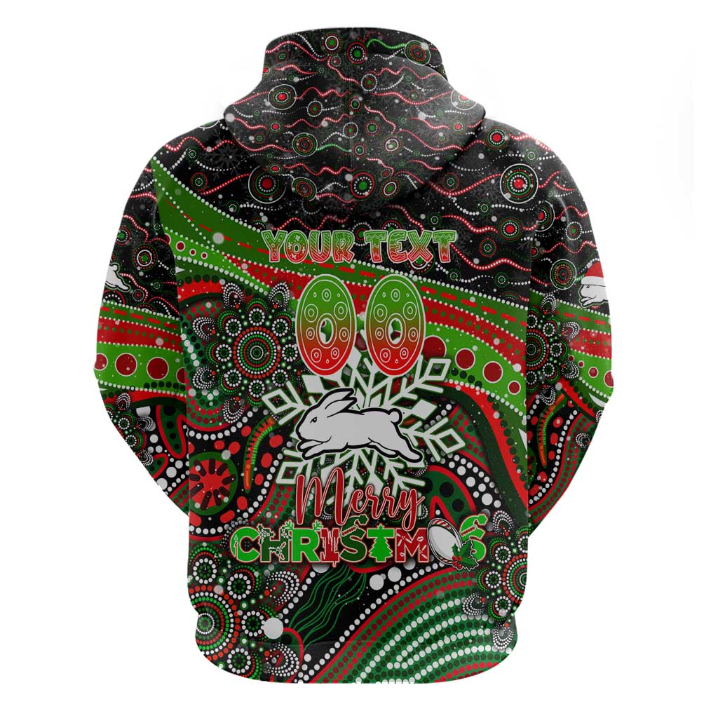 Merry Christmas Rabbitohs Hoodie Aboriginal Santa Rugby Mascot - South Sydney Bunnies