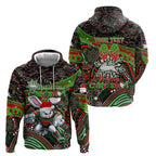 Merry Christmas Rabbitohs Hoodie Aboriginal Santa Rugby Mascot - South Sydney Bunnies