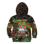Merry Christmas Rabbitohs Kid Hoodie Aboriginal Santa Rugby Mascot - South Sydney Bunnies