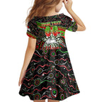 Merry Christmas Rabbitohs Kid Short Sleeve Dress Aboriginal Santa Rugby Mascot - South Sydney Bunnies