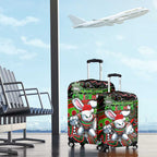 Merry Christmas Rabbitohs Luggage Cover Aboriginal Santa Rugby Mascot - South Sydney Bunnies