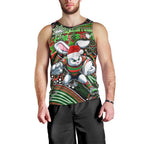 Merry Christmas Rabbitohs Men Tank Top Aboriginal Santa Rugby Mascot - South Sydney Bunnies