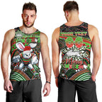 Merry Christmas Rabbitohs Men Tank Top Aboriginal Santa Rugby Mascot - South Sydney Bunnies