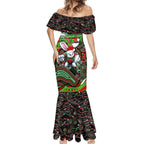 Merry Christmas Rabbitohs Mermaid Dress Aboriginal Santa Rugby Mascot - South Sydney Bunnies
