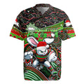 Merry Christmas Rabbitohs Rugby Jersey Aboriginal Santa Rugby Mascot - South Sydney Bunnies