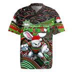 Merry Christmas Rabbitohs Rugby Jersey Aboriginal Santa Rugby Mascot - South Sydney Bunnies