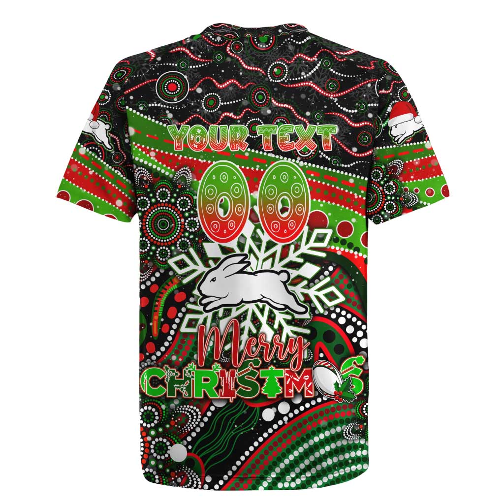 Merry Christmas Rabbitohs Rugby Jersey Aboriginal Santa Rugby Mascot - South Sydney Bunnies