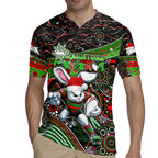 Merry Christmas Rabbitohs Rugby Jersey Aboriginal Santa Rugby Mascot - South Sydney Bunnies