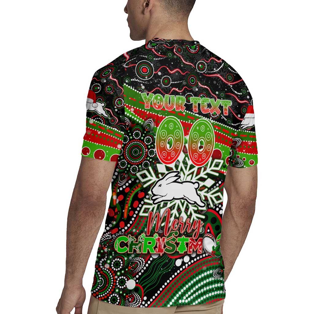 Merry Christmas Rabbitohs Rugby Jersey Aboriginal Santa Rugby Mascot - South Sydney Bunnies