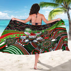 Merry Christmas Rabbitohs Sarong Aboriginal Santa Rugby Mascot - South Sydney Bunnies