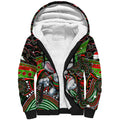 Merry Christmas Rabbitohs Sherpa Hoodie Aboriginal Santa Rugby Mascot - South Sydney Bunnies