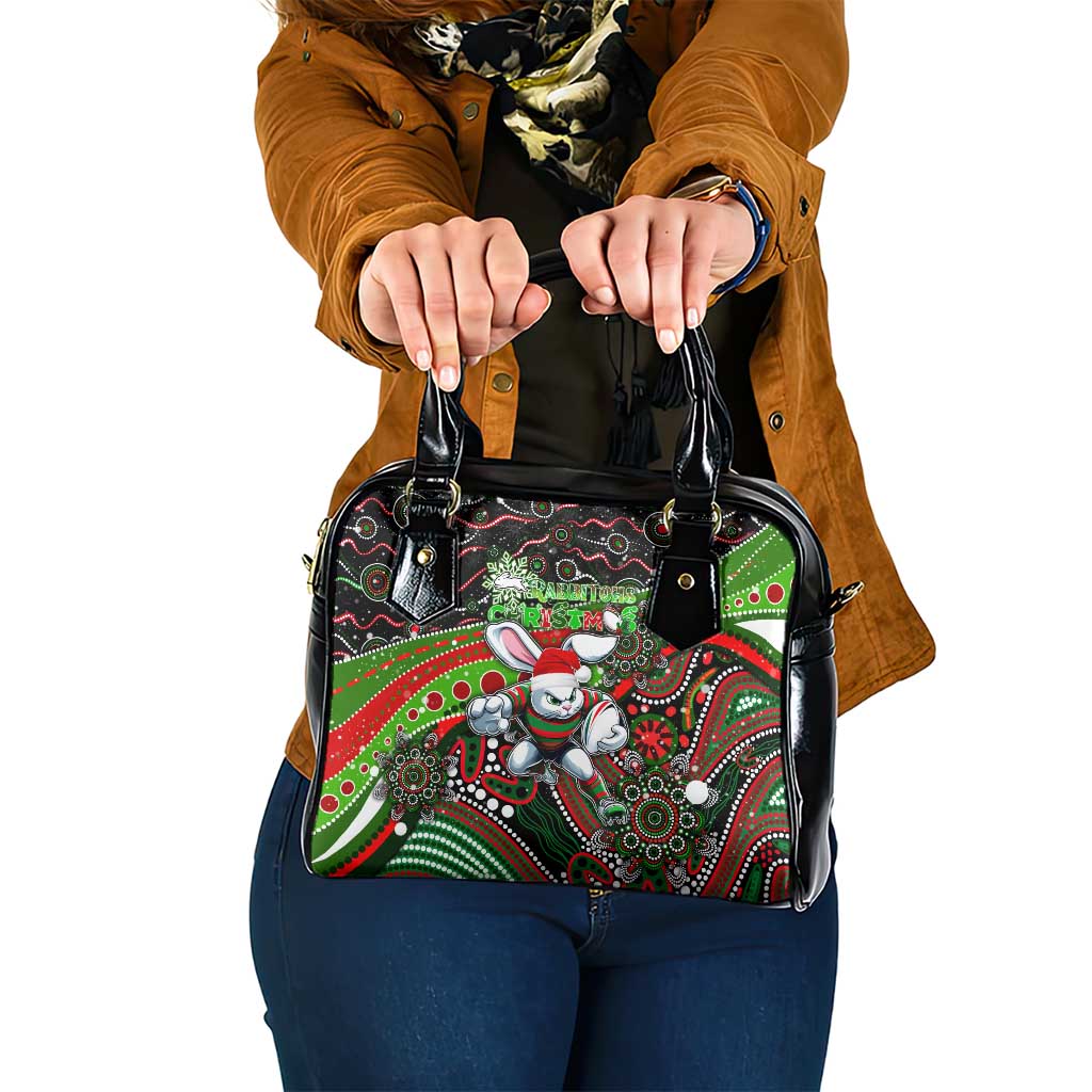 Merry Christmas Rabbitohs Shoulder Handbag Aboriginal Santa Rugby Mascot - South Sydney Bunnies