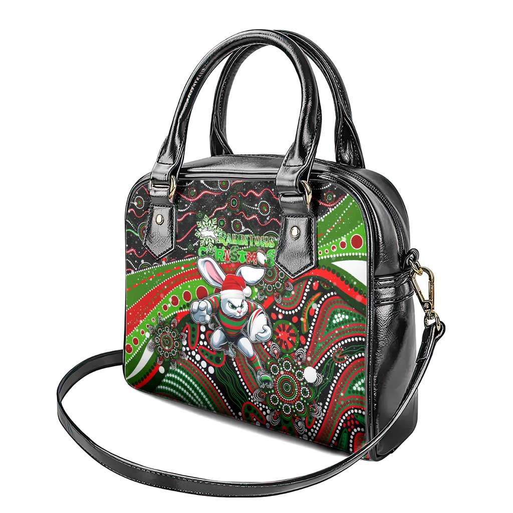 Merry Christmas Rabbitohs Shoulder Handbag Aboriginal Santa Rugby Mascot - South Sydney Bunnies