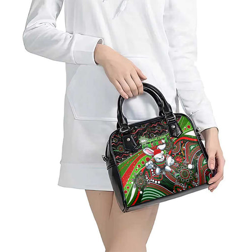 Merry Christmas Rabbitohs Shoulder Handbag Aboriginal Santa Rugby Mascot - South Sydney Bunnies