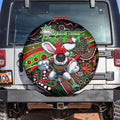 Merry Christmas Rabbitohs Spare Tire Cover Aboriginal Santa Rugby Mascot - South Sydney Bunnies
