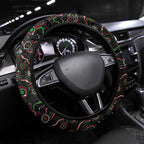 Merry Christmas Rabbitohs Steering Wheel Cover Aboriginal Santa Rugby Mascot - South Sydney Bunnies