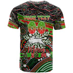Merry Christmas Rabbitohs T Shirt Aboriginal Santa Rugby Mascot - South Sydney Bunnies