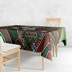 Merry Christmas Rabbitohs Tablecloth Aboriginal Santa Rugby Mascot - South Sydney Bunnies