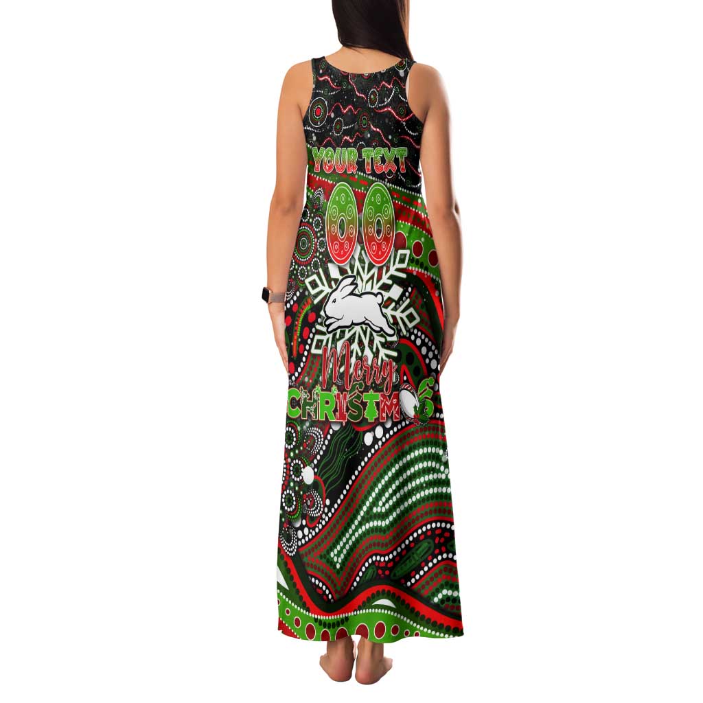 Merry Christmas Rabbitohs Tank Maxi Dress Aboriginal Santa Rugby Mascot - South Sydney Bunnies