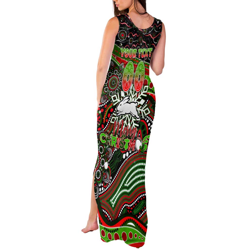 Merry Christmas Rabbitohs Tank Maxi Dress Aboriginal Santa Rugby Mascot - South Sydney Bunnies