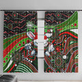 Merry Christmas Rabbitohs Window Curtain Aboriginal Santa Rugby Mascot - South Sydney Bunnies