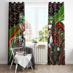 Merry Christmas Rabbitohs Window Curtain Aboriginal Santa Rugby Mascot - South Sydney Bunnies