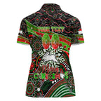 Merry Christmas Rabbitohs Women Polo Shirt Aboriginal Santa Rugby Mascot - South Sydney Bunnies