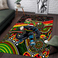 Merry Christmas Penrith Panthers Area Rug Aboriginal Santa Rugby Mascot - The Riff