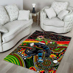 Merry Christmas Penrith Panthers Area Rug Aboriginal Santa Rugby Mascot - The Riff