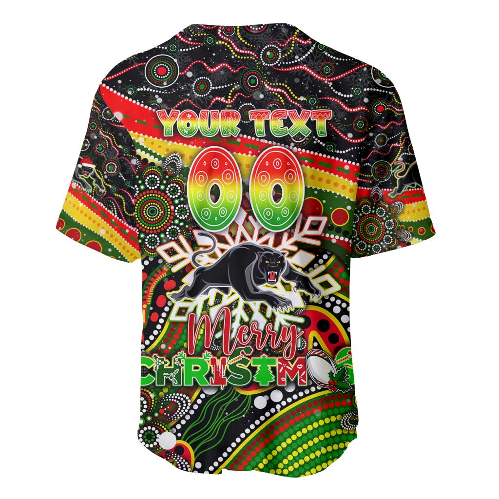 Merry Christmas Penrith Panthers Baseball Jersey Aboriginal Santa Rugby Mascot - The Riff