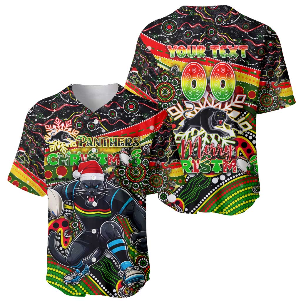 Merry Christmas Penrith Panthers Baseball Jersey Aboriginal Santa Rugby Mascot - The Riff