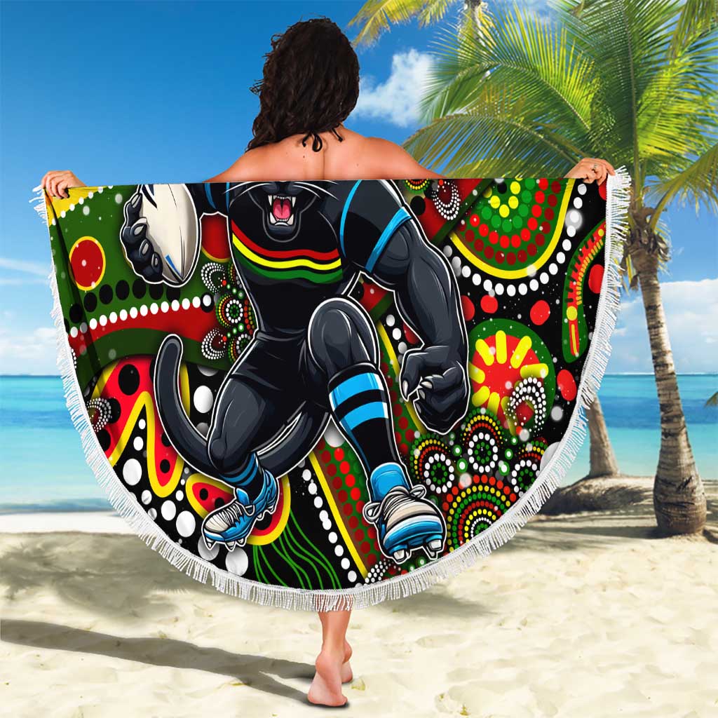 Merry Christmas Penrith Panthers Beach Blanket Aboriginal Santa Rugby Mascot - The Riff