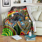 Merry Christmas Penrith Panthers Blanket Aboriginal Santa Rugby Mascot - The Riff