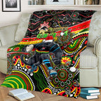 Merry Christmas Penrith Panthers Blanket Aboriginal Santa Rugby Mascot - The Riff