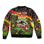 Merry Christmas Penrith Panthers Bomber Jacket Aboriginal Santa Rugby Mascot - The Riff