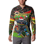 Merry Christmas Penrith Panthers Button Sweatshirt Aboriginal Santa Rugby Mascot - The Riff