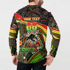 Merry Christmas Penrith Panthers Button Sweatshirt Aboriginal Santa Rugby Mascot - The Riff