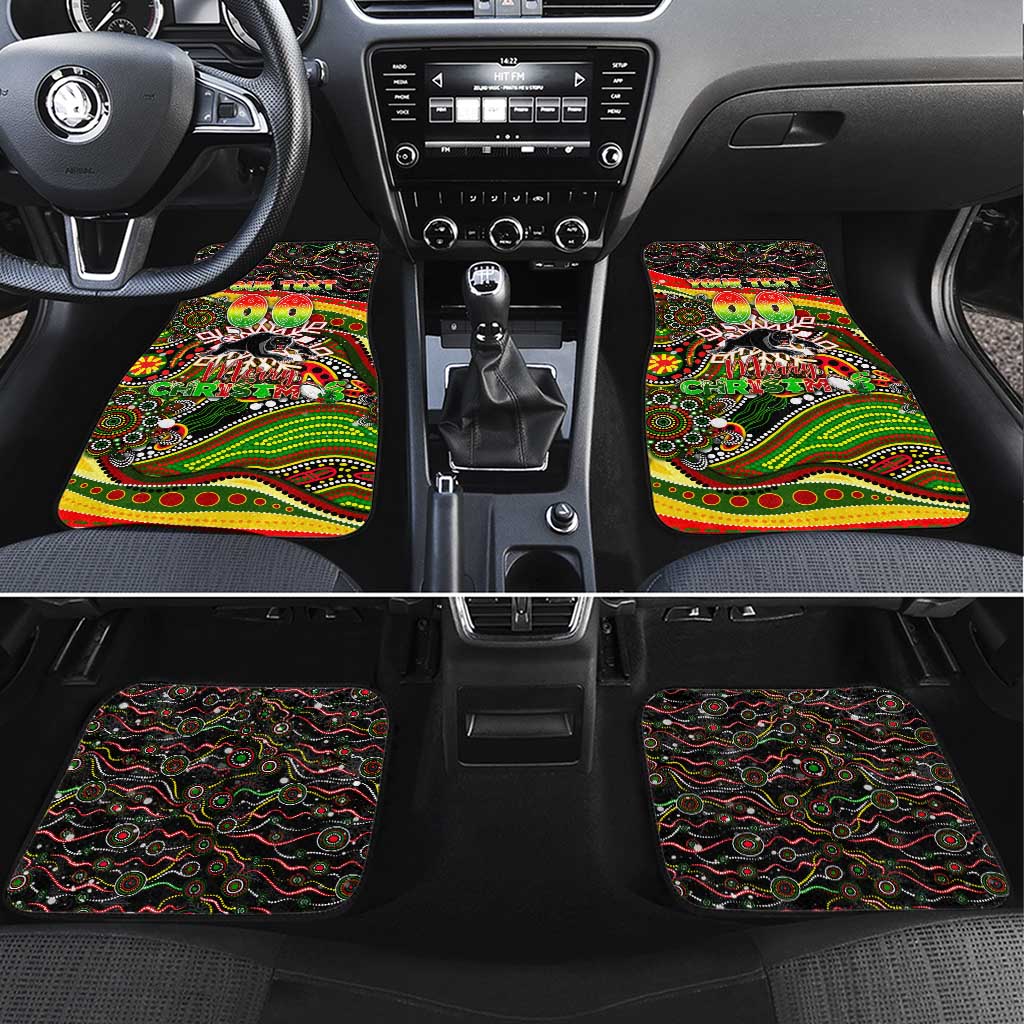 Merry Christmas Penrith Panthers Car Mats Aboriginal Santa Rugby Mascot - The Riff