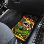 Merry Christmas Penrith Panthers Car Mats Aboriginal Santa Rugby Mascot - The Riff